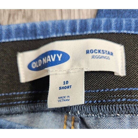 Old Navy Womens Size 0 Short Rockstar Skinny Pull On Denim Blue Jeans Jeggings - Picture 4 of 10